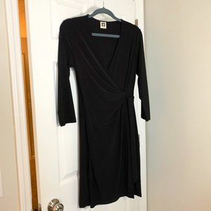 Anne Klein Faux Wrap Black Dress | Size 6 Missy